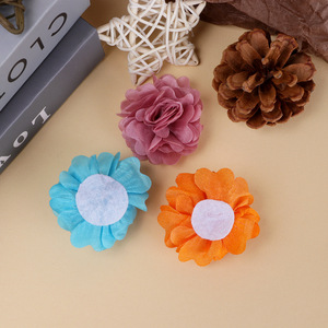 Accesorios para el cabello de gasa hechos a mano con flores pequeñas de 5 cm para niños, corsages, decoración de zapatos, sombreros, flores de tela para bricolaje - Product Image 4