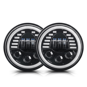 7 pouces 90W rond DRL LED projecteur conduite lampe feux de croisement <span class=keywords><strong>moto</strong></span> phare voiture accessoires Para Motos - Product Image 1
