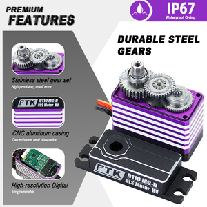 Servomoteur numérique PTK 9110 MG D Brushless 100KG 16.8V à couple élevé et engrenages métalliques pour la mise à niveau et le remplacement des avions à réaction à <span class=keywords><strong>turbine</strong></span> - Product Image 4