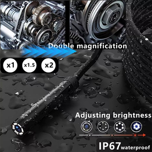 กล้องเอนโดสโคป 1080p HD บันทึกวิดีโอได้ ไฟ LED ปรับได้ 8 ดวง สายงูกึ่งแข็งยาว 16.4 ฟุต IP67 กันน้ำ มองเห็นในเวลากลางคืน รองรับ <span class=keywords><strong>IOS</strong></span> - Product Image 3