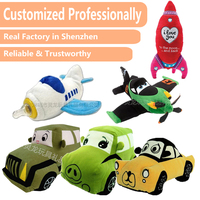 Peluche douce en forme de voiture ou d'avion, jouet mignon de dessin animé, rembourré en coton PP, pour enfants, décoration de canapé, cadeau