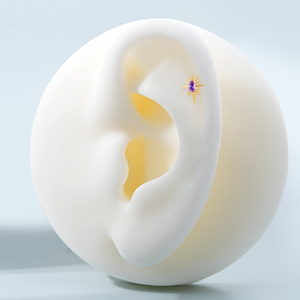 TOPOSH stella celeste gioielli per il corpo per bambini Pave CZ perno con filo interno per cartilagine/Tragus/Piercing elica ornamento - Product Image 5