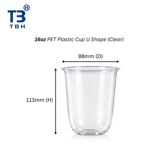 แก้ว PET 16 ออนซ์ 98 มม. รุ่น U CUP CS98-16 แก้วพลาสติก PET ใส สำหรับเครื่องดื่มเย็น น้ำผลไม้ น้ำแข็ง ตลาดกลางคืน รับผลิตแบบ OEM ODM - Product Image 1
