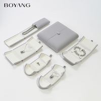 Boîte à bijoux de luxe Boyang, élégante, à double ouverture, en velours, pour collier, boucles d'oreilles, pendentif, bague, emballage cadeau