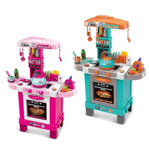 lavello della cucina giocattolo set Suppliers-Simulazione di acqua bollente grande formato di plastica reale tavolo da cucina pretend gioca Kitchen Toys set per i bambini