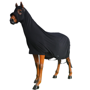 Tappeto elastico con cappuccio cavallo con cerniera Spandex foglio elasticizzato per equitazione squallido prodotto - Product Image 1