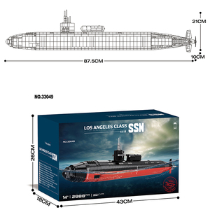 1/125 2988pcs Mỹ Hải quân lớn quân sự UCC Los Angeles lớp tàu ngầm gạch moc xây dựng thiết giáp hạm Warship khối xây dựng - Product Image 2