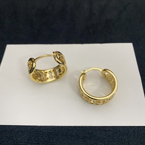 Boucle d'<span class=keywords><strong>oreille</strong></span> rétro en laiton, géométrique, <span class=keywords><strong>large</strong></span>, creuse, avec crochet en forme de nez de cochon - Product Image 4