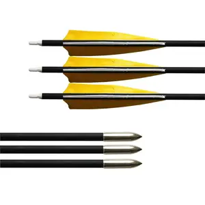 Vendita calda freccia in fibra di vetro con piuma di tacchino per tiro con l'arco e caccia con arco tradizionale e arco composto