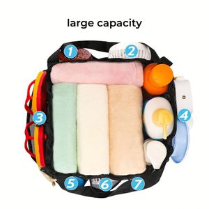Custom LOGO Large Portable Foldable Polyester Mesh Shower Caddy Drawstring College Dorm Essentials University Student <b>Boys</b> Girls - Product Image 4