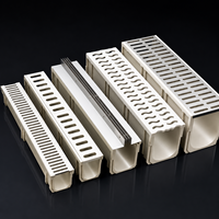 Système de drainage linéaire en résine et béton, canal de drainage extérieur robuste avec options de grille personnalisées
