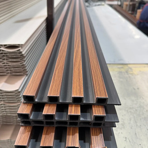 Panneaux muraux <span class=keywords><strong>en</strong></span> WPC rainurés 3D imperméables, imitation <span class=keywords><strong>bois</strong></span>, creux, pour décoration intérieure, revêtement <span class=keywords><strong>en</strong></span> PVC, panneau composite <span class=keywords><strong>bois</strong></span>-<span class=keywords><strong>plastique</strong></span> - Product Image 6