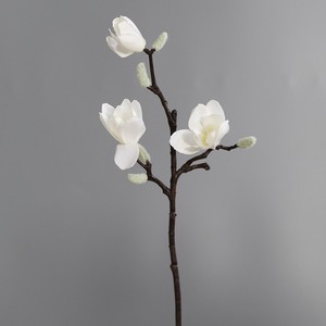 Fleurs artificielles en soie blanche, boutons de magnolia floqués, petites branches, décoration d'intérieur, fausses fleurs - Product Image 6