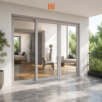 Portes coulissantes panoramiques pour villa, à double vitrage, avec cadre en PVC blanc, style moderne NFRC pour intérieur résidentiel