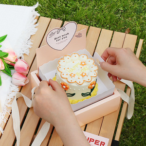 Boîte conception personnalisée emballage de gâteau impression carton blanc biodégradable boîtes détachables pâtisserie cuisson gâteau avec couvercle - Product Image 4