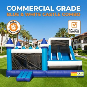 Château Gonflable Commercial en PVC Bleu Personnalisé avec Toboggan, Combiné Maison <span class=keywords><strong>de</strong></span> Rebond Sauteur pour Enfants - Product Image 3