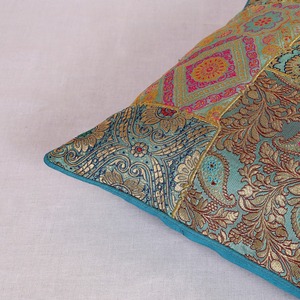 ปลอกหมอนอิงลายผ้าไหมราเมะสีน้ำเงิน หรูหรา สไตล์วินเทจ ลายพืช พิมพ์ดิจิทัล ซิปปิด ขนาด 45x45 ซม. ผ้าผสมเรยอน ซักได้ สินค้าใหม่ - Product Image 3