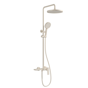 Brushed Nickel Round Shower Set All <b>Copper</b> Rain Top Spray With Mode Switching <b>Knob</b> For Home Hotel Bathroom - Product Image 3