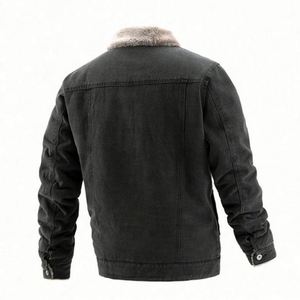 Chaqueta de Mezclilla Negra Lisa para Hombre, Ropa de Calle de Invierno Personalizada de Moda al por Mayor - Product Image 2