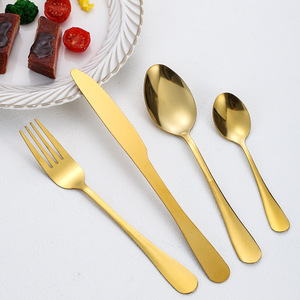 Stainless Steel Cutlery Set <b>Knife</b> Spoon Fork Dessert Spoon Hotel Catering Dishwasher Safe Solid Color Spring 2024 - Product Image 1