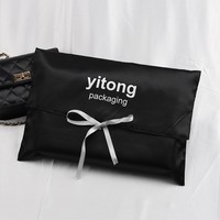 Sac d'emballage personnalisé de luxe en soie pour extensions de cheveux, pochette en satin pour perruques, sac à rabat cosmétique, cadeaux, lingerie, pochette anti-poussière