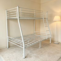 Lit superposé en métal de qualité commerciale, cadre robuste en acier, lit double sur grand lit, support en fer blanc pour chambre à coucher