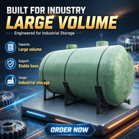 Réservoir de stockage industriel de grande capacité en fibre de verre GRP FRP anti-corrosion pour l'eau, les acides, les alcalis et les eaux usées avec dimensions personnalisées