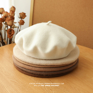 Boina <span class=keywords><strong>de</strong></span> PU para Otoño e Invierno, Estilo Literario Retro, Gorra <span class=keywords><strong>de</strong></span> Pintor con Rayas, Venta al por Mayor - Product Image 3