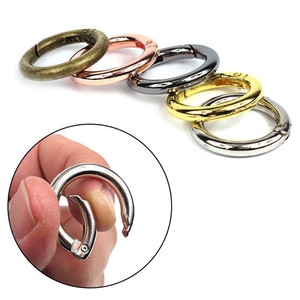 Zinc Alloy Key Chain Spring Snap Hooks O Gate Ring Circle Round Carabiner for Handbag