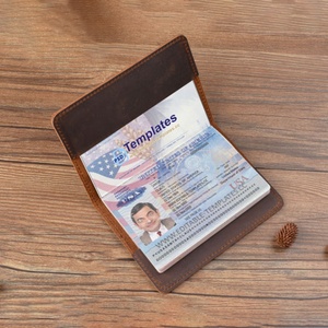 Hot Sale Crazy Horse Leather Travel Passport Cover Genuine Leather Passport Holder - Product Image 4