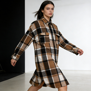 Manteau long pour femme style vintage 2026, simple boutonnage, en laine, idéal pour le froid - Product Image 3