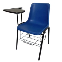Chaises empilables pliables en plastique tube métallique pour l'école, la salle de classe, la formation et l'étude avec tablette d'écriture pour salle de réunion