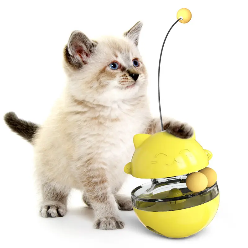 Nhựa Bền vững bị rò rỉ bóng CAT-tearing Stick tự-cao ma thuật Pet Tumbler đồ chơi cho chó và mèo