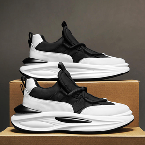 Chaussures de marche pour hommes, style nouveau, respirantes, légères, en maille, à lacets, printemps/hiver, design tendance, vente en gros, noir et vert, OEM - Product Image 2