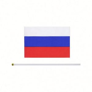 Drapeaux russes miniatures de haute qualité en polyester, drapeaux à main, petits drapeaux russes à agiter sur bâton, vente en gros - Product Image 2
