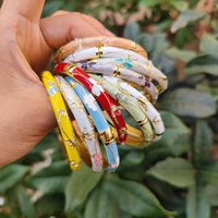 Bracelets certifiés pour femmes en alliage grainé gravé, style ethnique vintage, avec détails colorés effet goutte d'huile, placage or 18K, zircon et motif floral en relief cloisonné