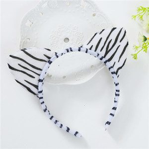 HB250 gros <span class=keywords><strong>court</strong></span> en peluche Animal léopard renard tigre chat oreilles bandeaux pour Halloween noël carnaval fête Cosplay pinces à <span class=keywords><strong>cheveux</strong></span> - Product Image 3