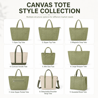 Sac fourre-tout en toile de coton robuste 16 oz avec plusieurs poches, boucle magnétique et doublure 210D, fabrication soignée