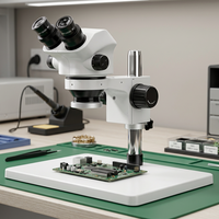 Microscope stéréoscopique binoculaire à zoom 3,5x-100x pour l'inspection de bijoux, la soudure de circuits imprimés et la réparation électronique