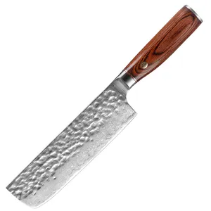 7 inç kesim et doğrama balta Nakiri bıçak profesyonel şam çelik el yapımı mutfak Nakiri bıçaklar