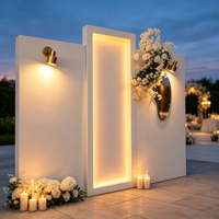 Mur de fond de scène de mariage à LED blanches, panneau personnalisé avec logo pour photomaton, idéal pour la décoration de réceptions, cérémonies, banquets et événements