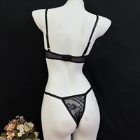 Ensemble soutien-gorge et culotte sexy vert émeraude en dentelle pour femme, taille haute, 2 pièces, avec armatures, bonnet 3/4, lingerie transparente brodée florale, personnalisable
