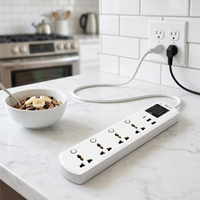 Prise d'extension intelligente Wi-Fi Jiuj avec surveillance de l'énergie, protection VA, multiprise Wi-Fi avec capteur de température NTC JJSVA-QC4LW