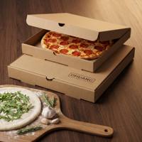 Boîte d'emballage pour pizza Kingwin, différentes tailles, personnalisable avec logo, papier kraft, matériaux recyclés, boîte alimentaire sécurisée, vente en gros pour pizza