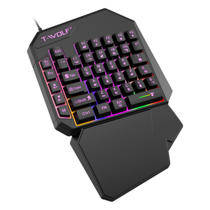 Hurricane Beast esportes mini một tay đầy màu sắc LED ánh sáng có dây máy tính chơi Game Clavier teclado Bàn phím chơi game cho PC Gamer - Product Image 5