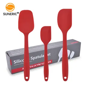 Eco-friendly custom heat resistant kitchen baking smoother scraper set cake silicone spatula