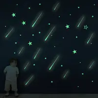Funlife 12 قطع توهج في الظلام نجوم ملصقات جدار مضيئة اطلاق النار نجوم متوهجة ملصقا للسقف هدية مثالية للأطفال