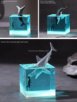Lampe de bureau requin baleine en résine époxy, nouveau design, décoration intérieure, veilleuse LED 3D, artisanat fait main, cadeaux