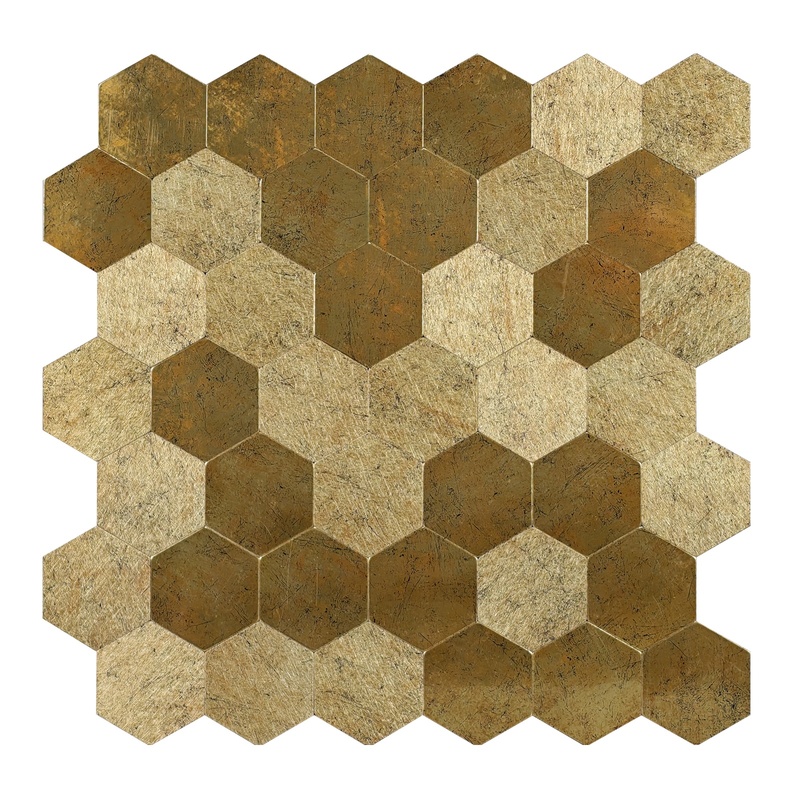 Large Luxury Gold Hexagon Style Aluminum