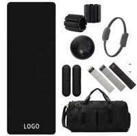Kit de Pilates 12 en 1 Listo para Enviar, Equipo de Fitness con Tapete de Yoga Antideslizante, Mancuernas Suaves, Anillo de Potencia y Barra para Gimnasio en Casa